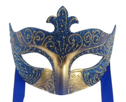 Blue/Gold Colour Colombina Eye Mask