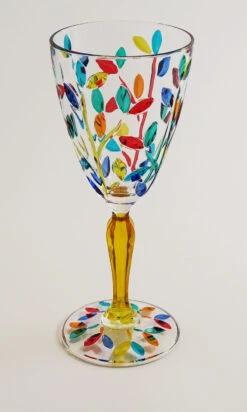 Laurus Yellow Stem Multi Colours Drink Glass