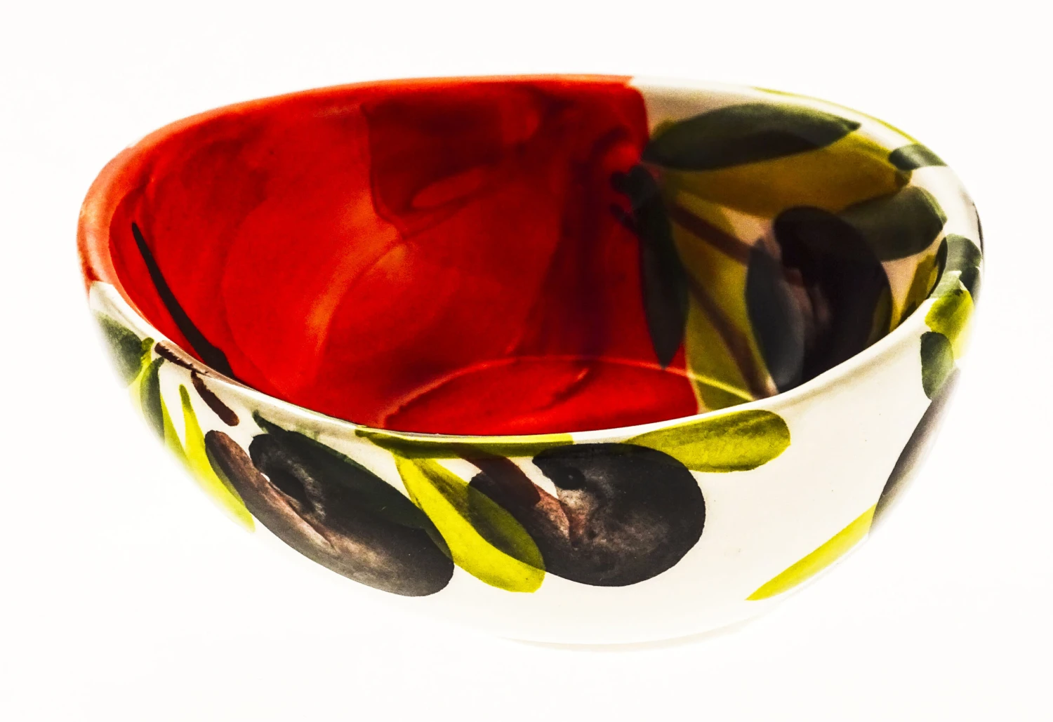Olive & Tomato Design Ceramic Bowl 3 Olive & Tomato Design Ceramic Bowl