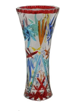 One Flower Red Glass Vase