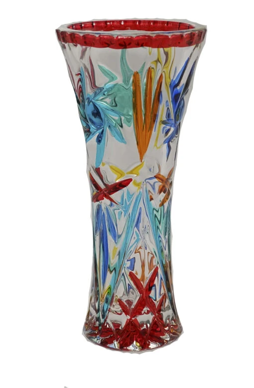 One Flower Red Glass Vase