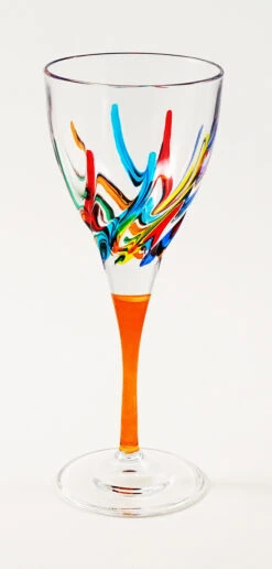 TRIX AMBER STEM WATER AND WINE GLASS