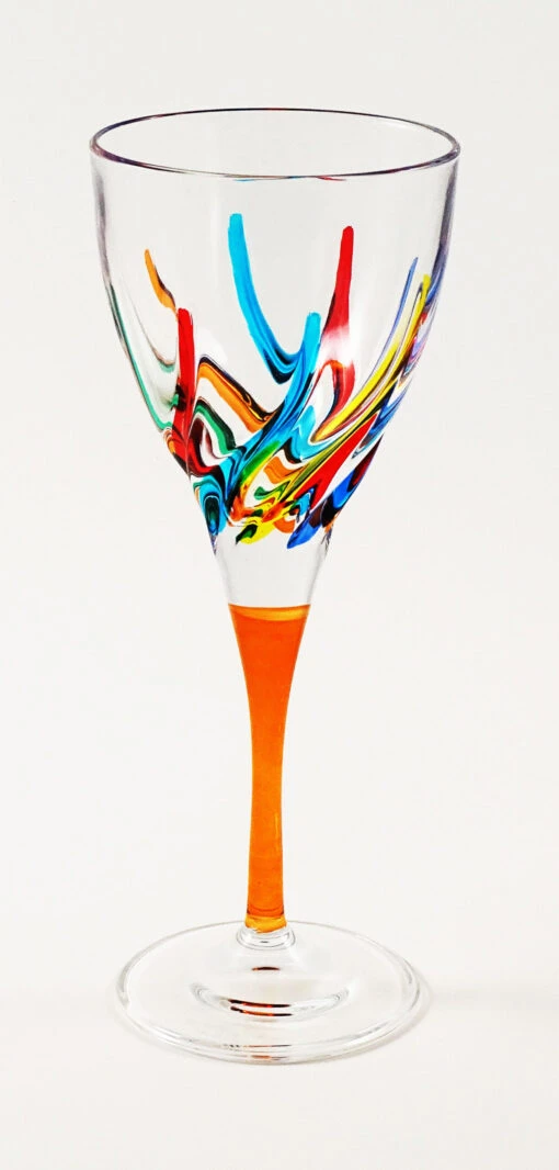 TRIX AMBER STEM WATER AND WINE GLASS