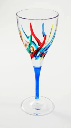 TRIX BLUE STEM WATER AND WINE DRINKING GLASS