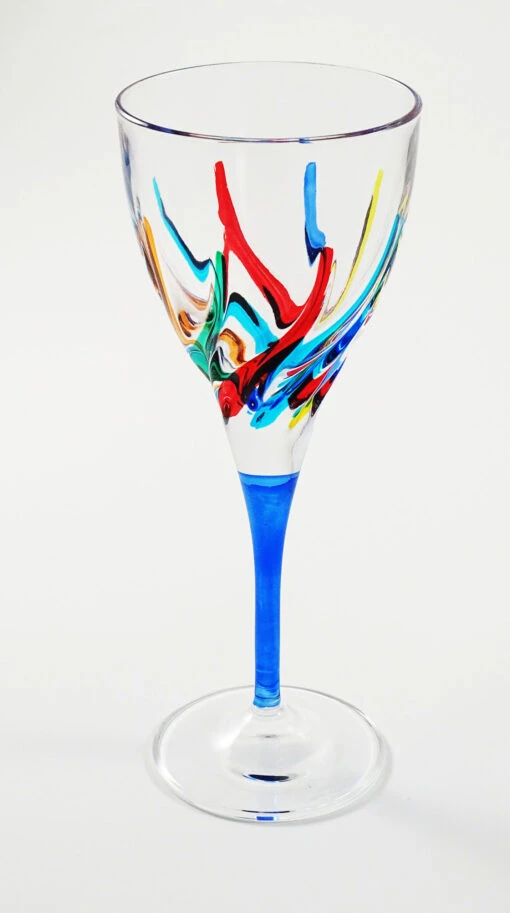 TRIX BLUE STEM WATER AND WINE DRINKING GLASS