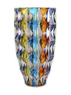 Diamond Design Venetian Murano Style Glass Vase 2