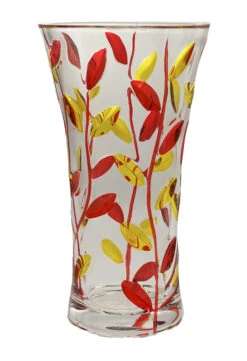 Red & Yellow Laurus Large Glass Vase