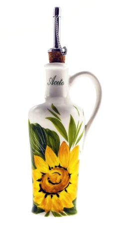Ceramic Sunflower Vinegar Pourer