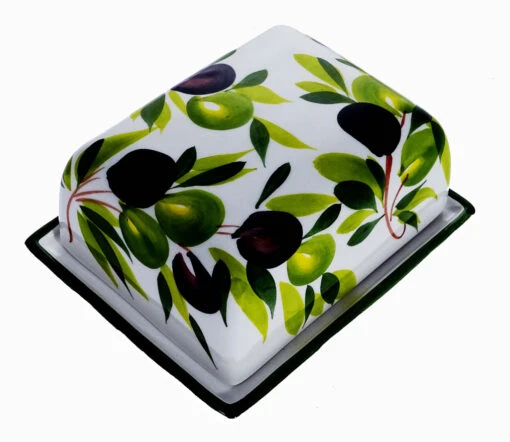 Large Olive Butter Dish - Image 2