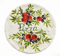 Tomato & Olive Design Pizza Plate