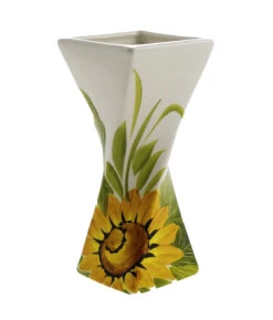 SMALL Size Italian Ceramic Sunflower Vase
