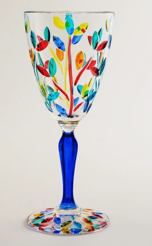 Laurus Blue Stem Multi Colours Drink Glass