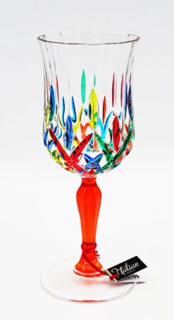 Opera Amber Stem Multi Colour Design Water Glass