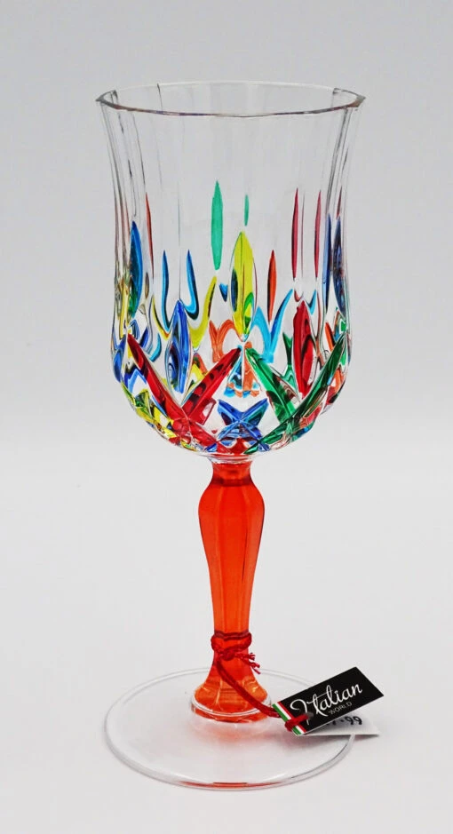 Opera Amber Stem Multi Colour Design Water Glass - Image 2