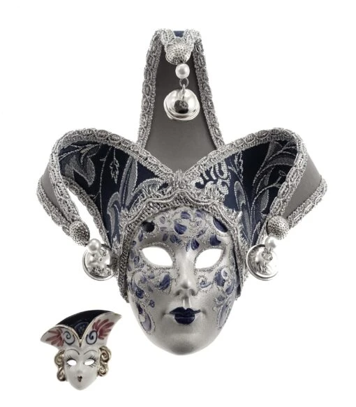 Small Jolly Con Volto Ceramica Blue/Silver Mask