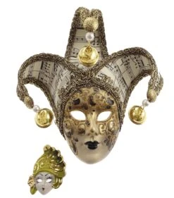 Small Size Jolly Con Volto Music Ceramica Venetian Mask