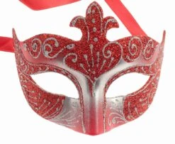 Red/Silver Colour Colombina Eye Mask