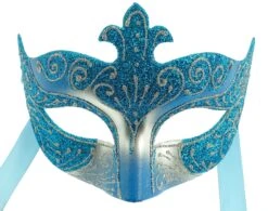 Turquoise/Silver Colour Colombina Eye Mask