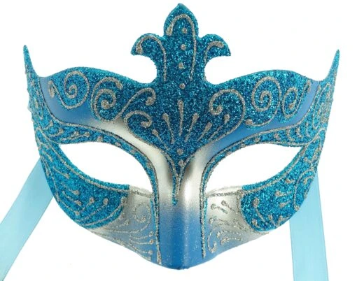 Turquoise/Silver Colour Colombina Eye Mask