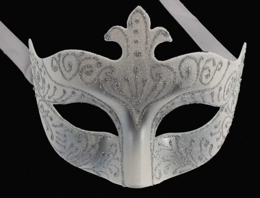 White/Silver Colour Colombina Eye Mask