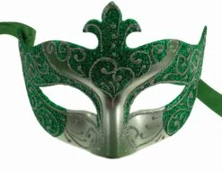 Green/Silver Colour Colombina Eye Mask
