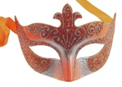 Orange/Silver Colombina Eye Mask