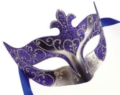 Purple/Silver Colombina Eye Mask