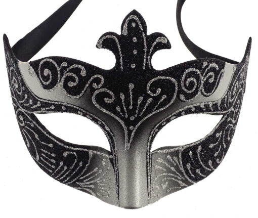 Black/Silver Colombina Eye Mask