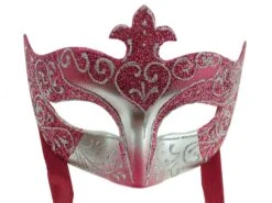 Maroon/Silver Colour Colombina Eye Mask
