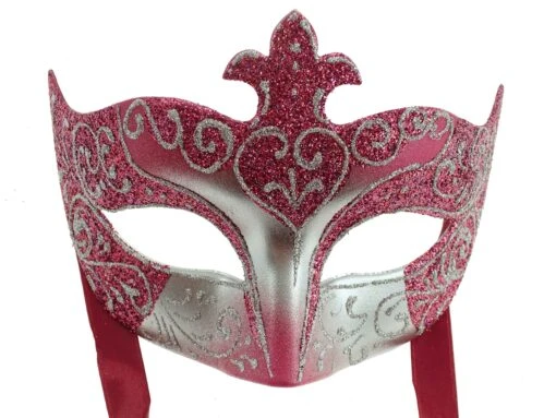 Maroon/Silver Colour Colombina Eye Mask