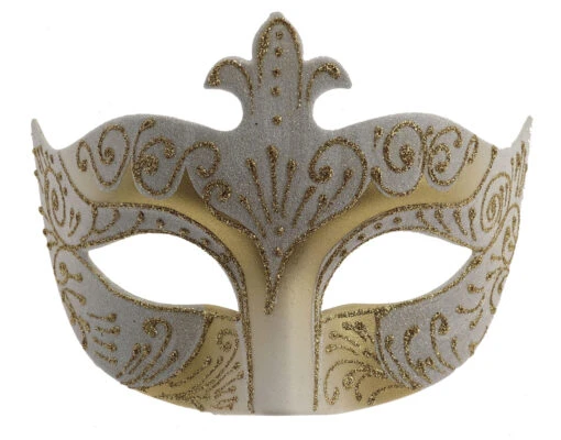 White/Gold Colour Colombina Eye Mask