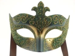 Green/Gold Colour Colombina Eye Mask
