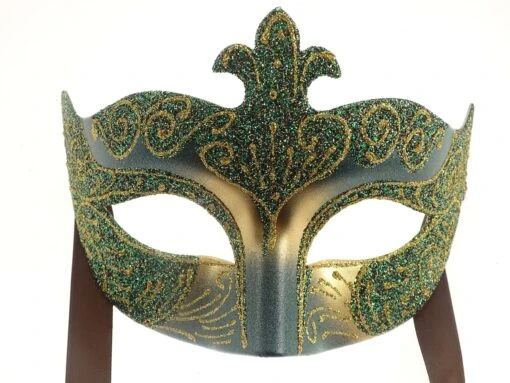 Green/Gold Colour Colombina Eye Mask