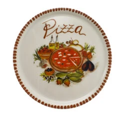 Brown Edge Pizza Plate