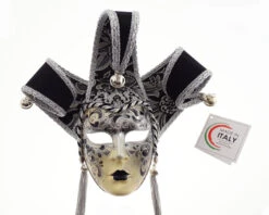 Black And Silver Tre Ricci Venetian Mask