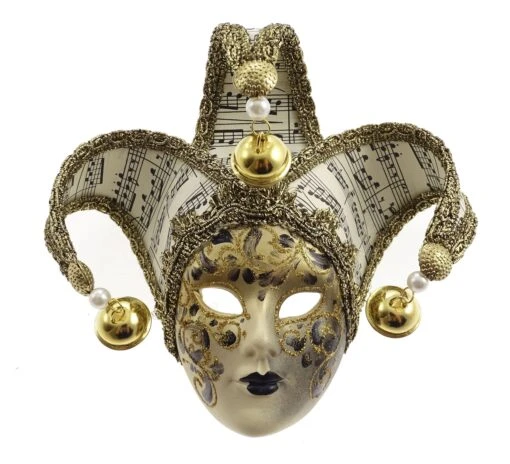 Small Size Jolly Con Volto Music Ceramica Venetian Mask - Image 2