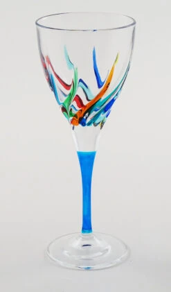 TRIX TURQUOISE STEM WATER AND Wine Glass
