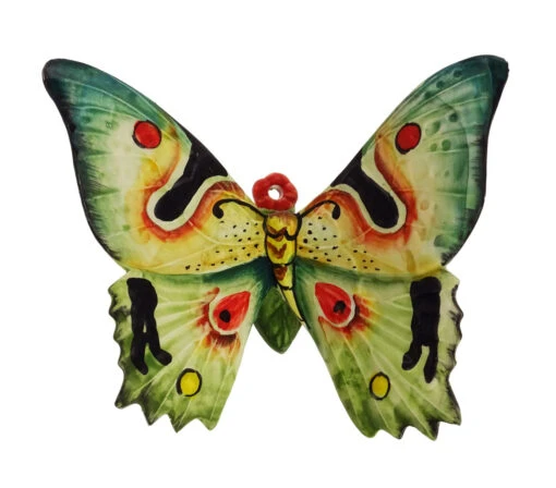 Small Size Multi Green Ceramic Italian Butterfly