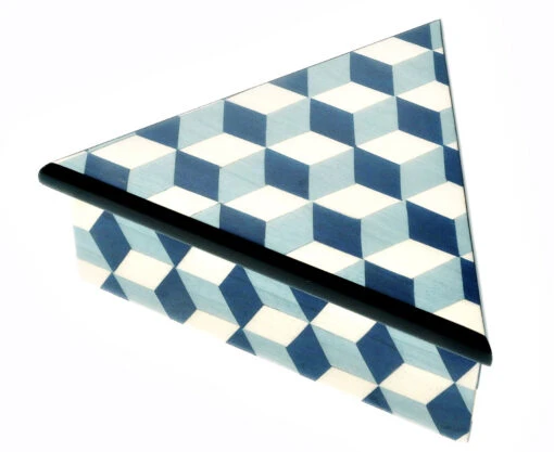 Triangle Shape Inlaid Wood Jewellery Box