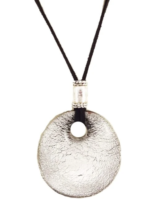Murano Glass Pendant Silver Colour