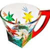 Red Italian Style Tazzine Glass Cup
