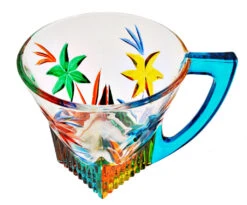 Turquoise Italian Tazzine Glass Cup