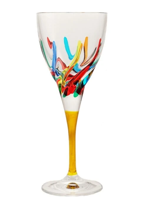 TRIX DESIGN YELLOW STEM WINE GLASS