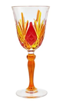 Amber Stem Multi Colours Italian Melodia Design Wine Glass