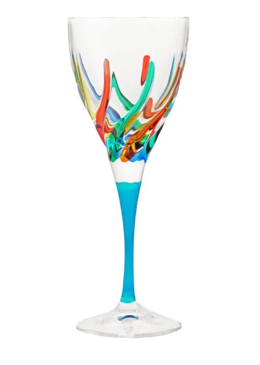 Turquoise Trix Wine Glass