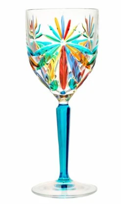 Turquoise Stem Oasis Design Wine Glassware