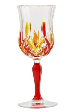 Red Multi Colours Italian Opera Design Wine Glass