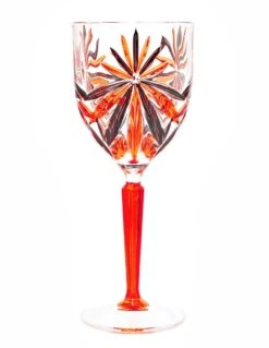 OASIS Black/Orange Wine Glass