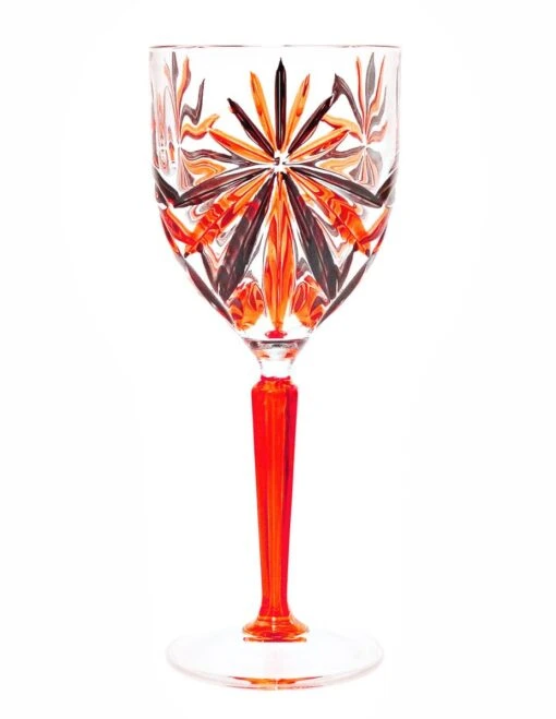 OASIS Black/Orange Wine Glass