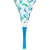 Turquoise Stem Multi Colours Laurus Design Wine Glass -Ceramic Shop dz g 43 4038 w